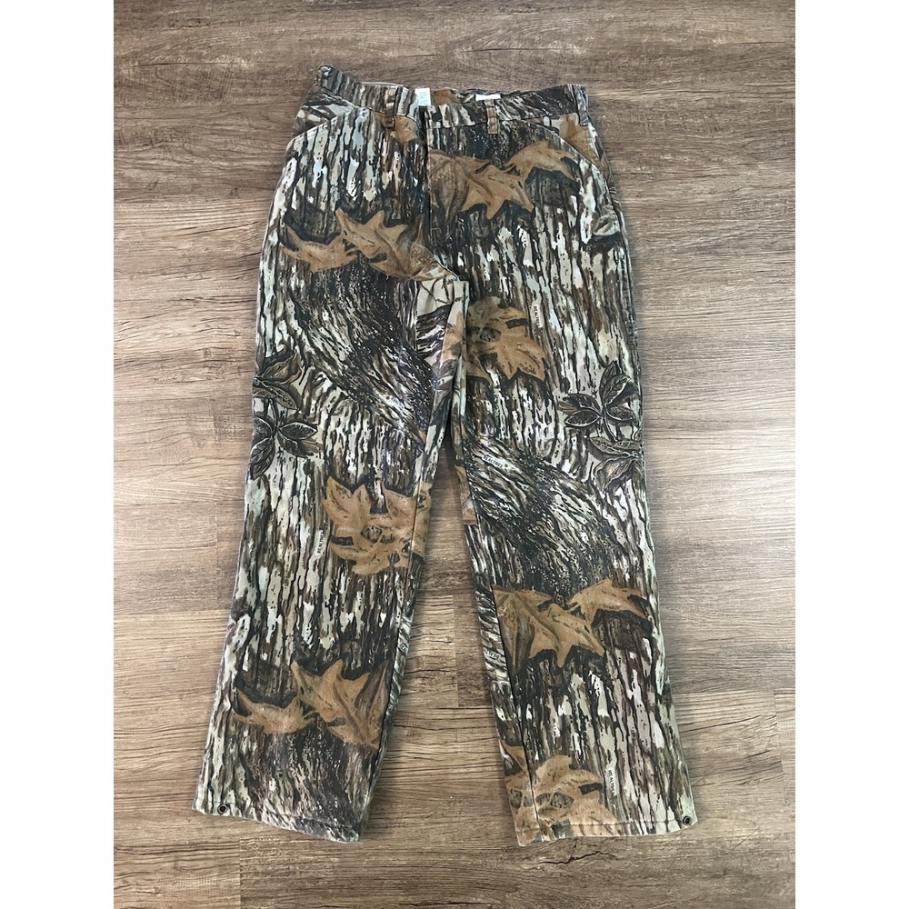 Vintage Duxbak Duck Camo Pants Mens 34x32 Green Cargo Canvas Hunting Field E12
